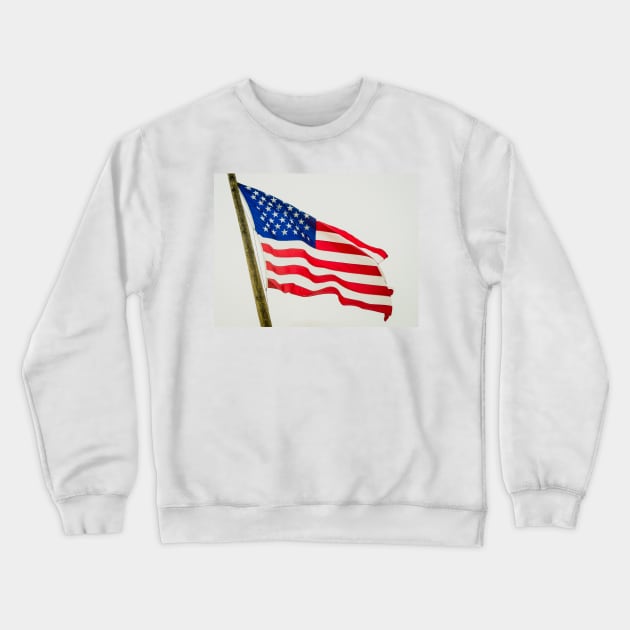 Red White & Blue American Flag Crewneck Sweatshirt by Debra Martz